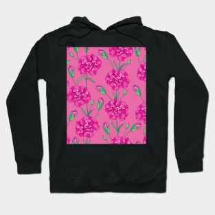 Carnation Flowers Pattern Hoodie